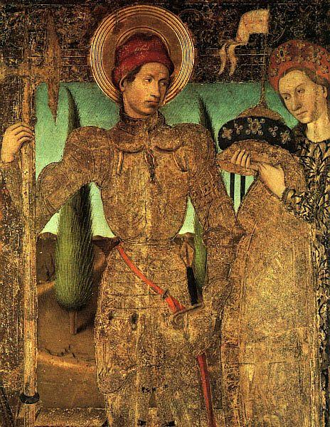 Jaime Huguet Triptych of Saint George (Detail of Saint George and the Princess) oil painting image